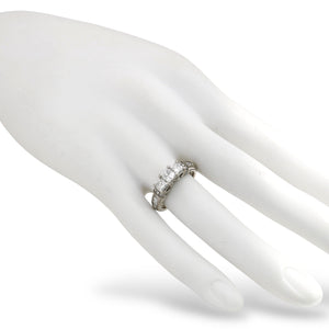WHITE GOLD PRINCESS CUT PAST,PRESENT,AND FUTURE RING