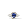 Load image into Gallery viewer, WHITE GOLD LADY'S RING WITH OVAL SAPPHIRE AND DIAMONDS "LE VIAN"
