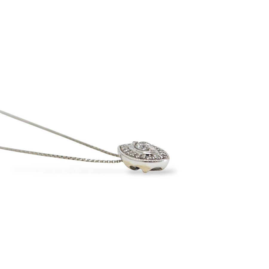 WHITE GOLD NATURAL DIAMONDS PENDANT WITH CHAIN