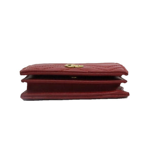 GUCCI GG MARMONT CARD CASE WALLET RED