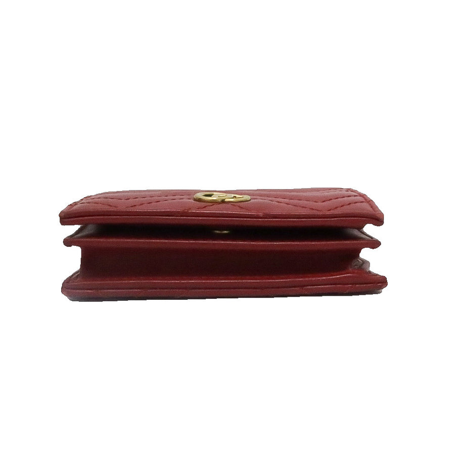 GUCCI GG MARMONT CARD CASE WALLET RED