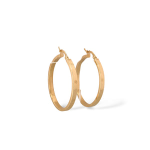 YELLOW GOLD HOOP EARRINGS WITH SIMULATED SCREWS