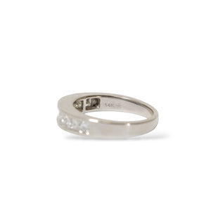 WHITE GOLD PRINCESS CUT NATURAL DIAMOND ANNIVERSARY RING