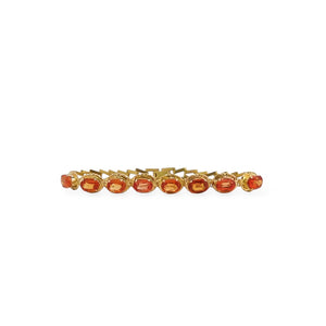 YELLOW GOLD ORANGE GARNET BRACELET