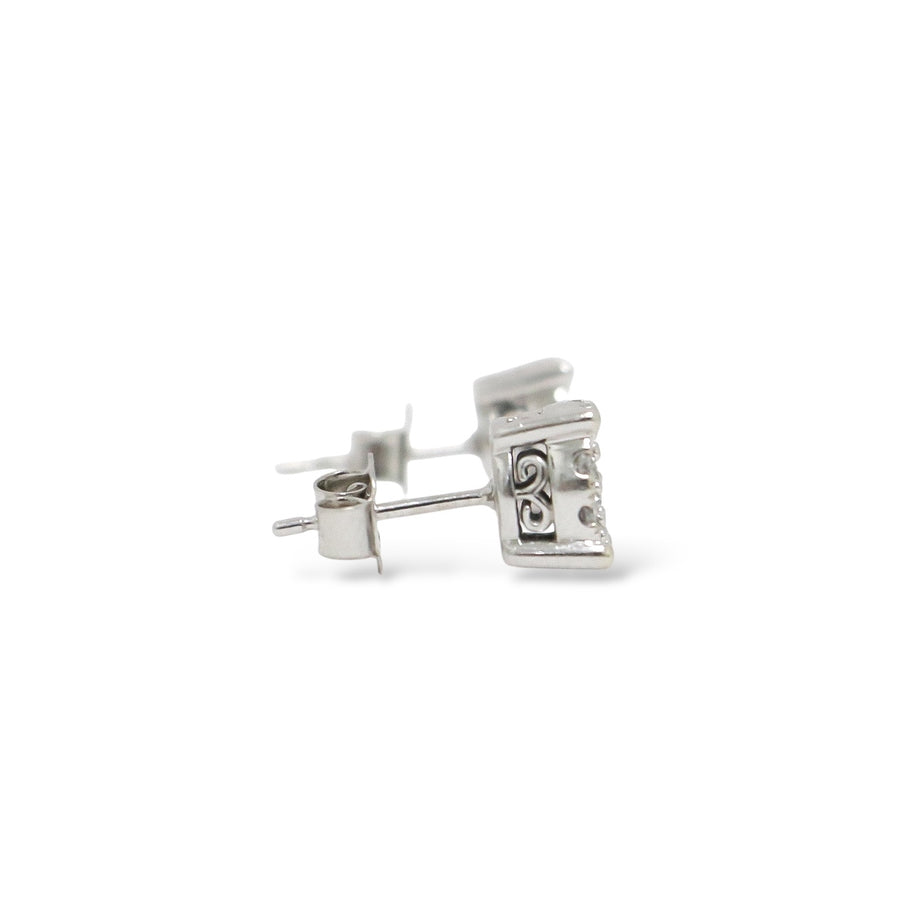 WHITE GOLD NATURAL DIAMONDS STUD EARRINGS
