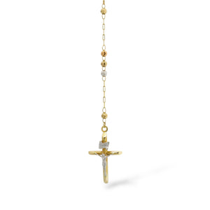 THREE TONE ROSARY NECKLACE