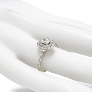 WHITE GOLD TWO ROW BEZEL NATURAL DIAMOND LADY'S RING