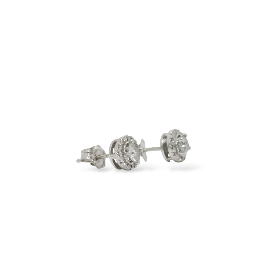 WHITE GOLD NATURAL DIAMOND STUD EARRINGS
