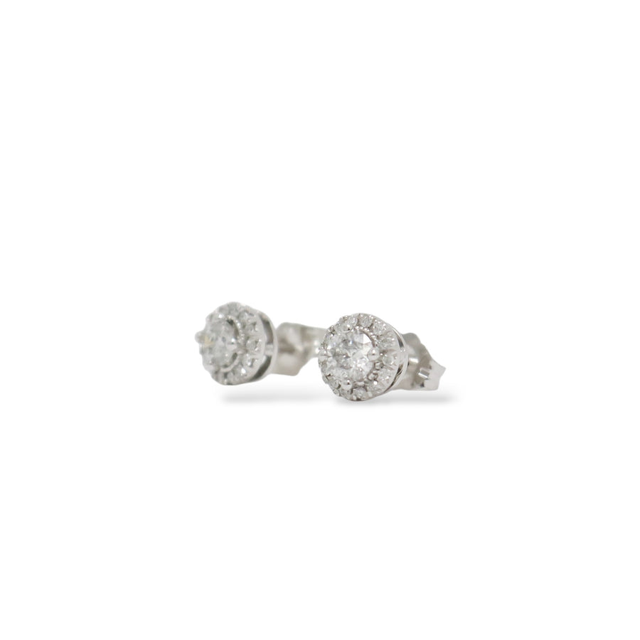 WHITE GOLD NATURAL DIAMOND STUD EARRINGS