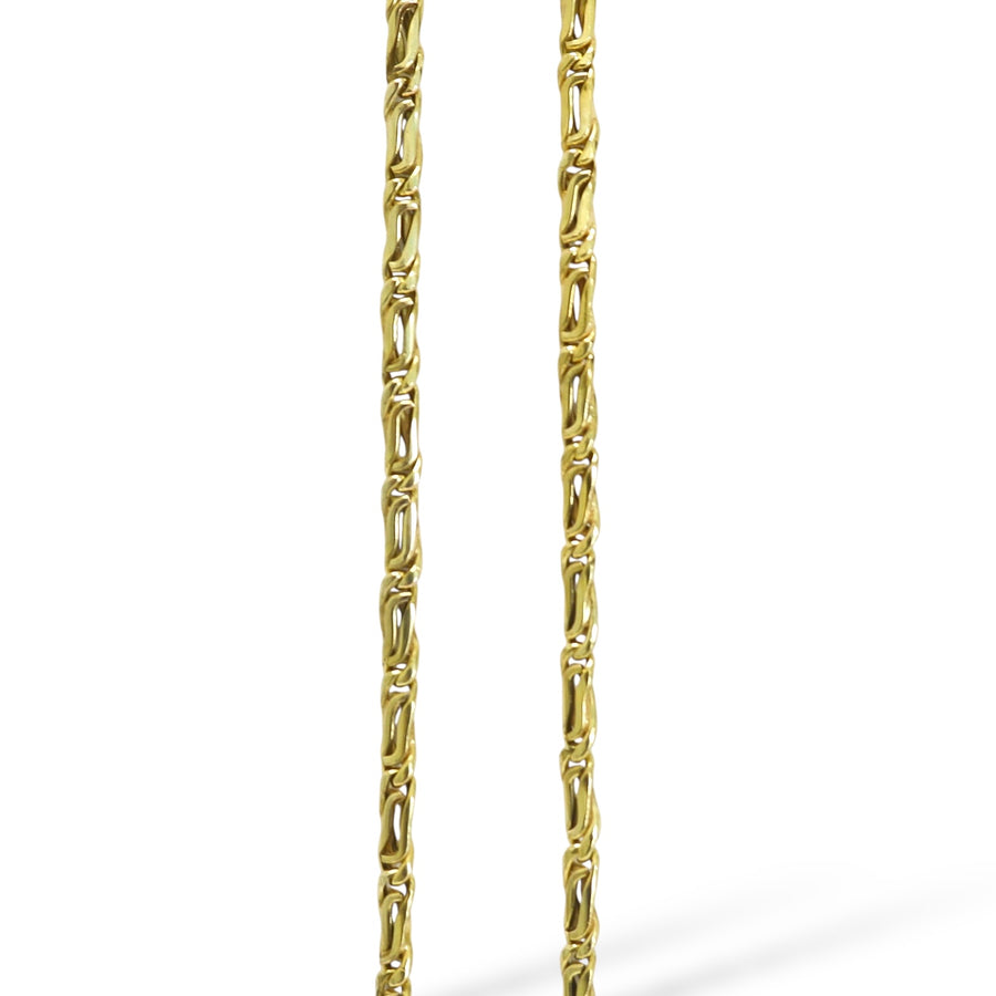 YELLOW GOLD WHEAT LINK NECKLACE