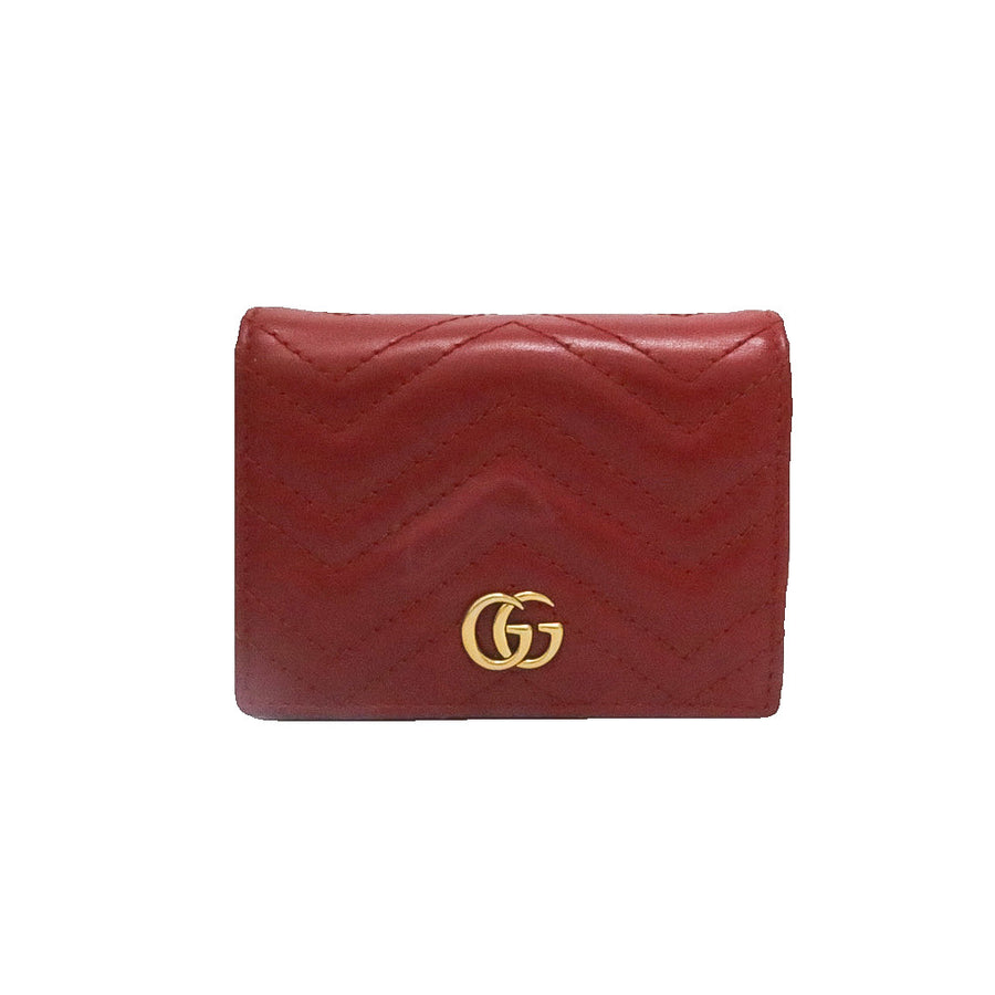 GUCCI GG MARMONT CARD CASE WALLET RED