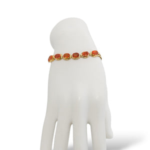 YELLOW GOLD ORANGE GARNET BRACELET
