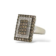 Load image into Gallery viewer, RECTANGULAR COCOA AND WHITE DIAMOND CLUSTER RING
