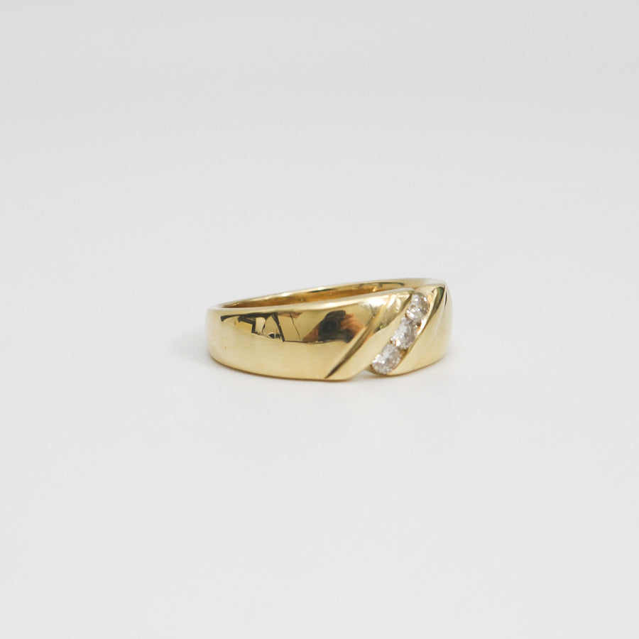 YELLOW GOLD MEN'S DIAMOND BAND