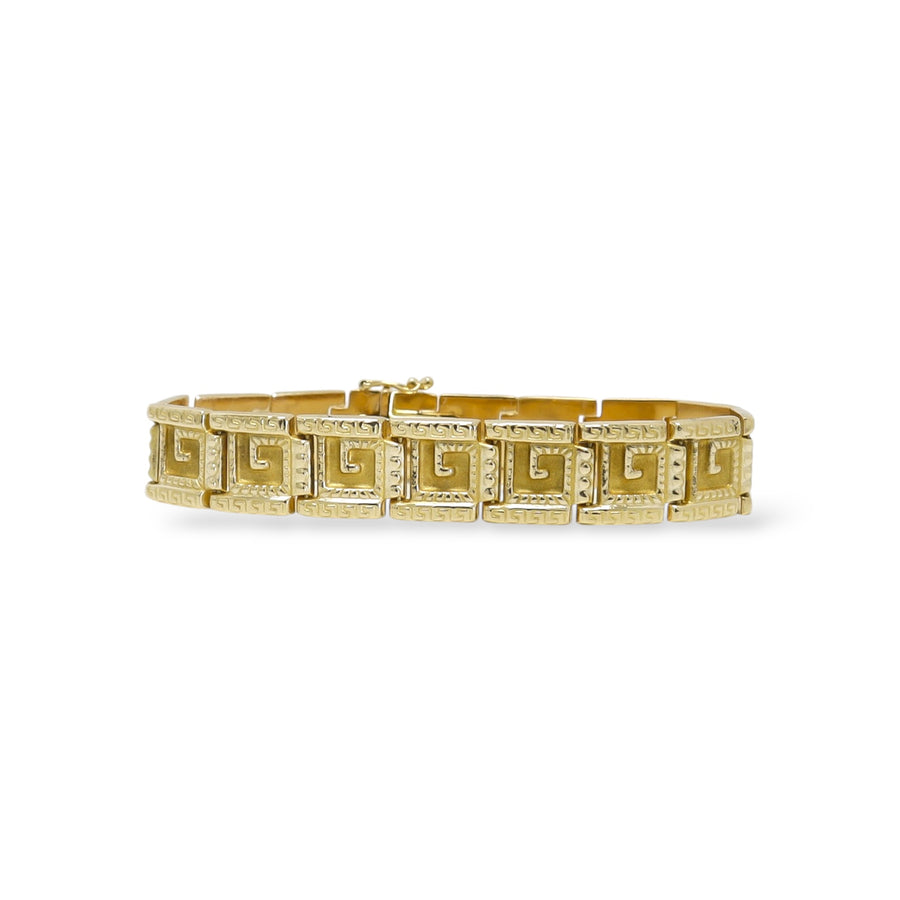 YELLOW GOLD GREEK LINK BRACELET