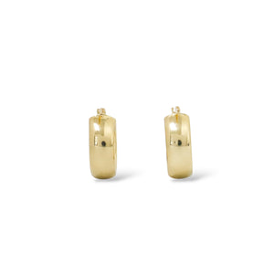 YELLOW GOLD SMOOTH HOOP EARRINGS