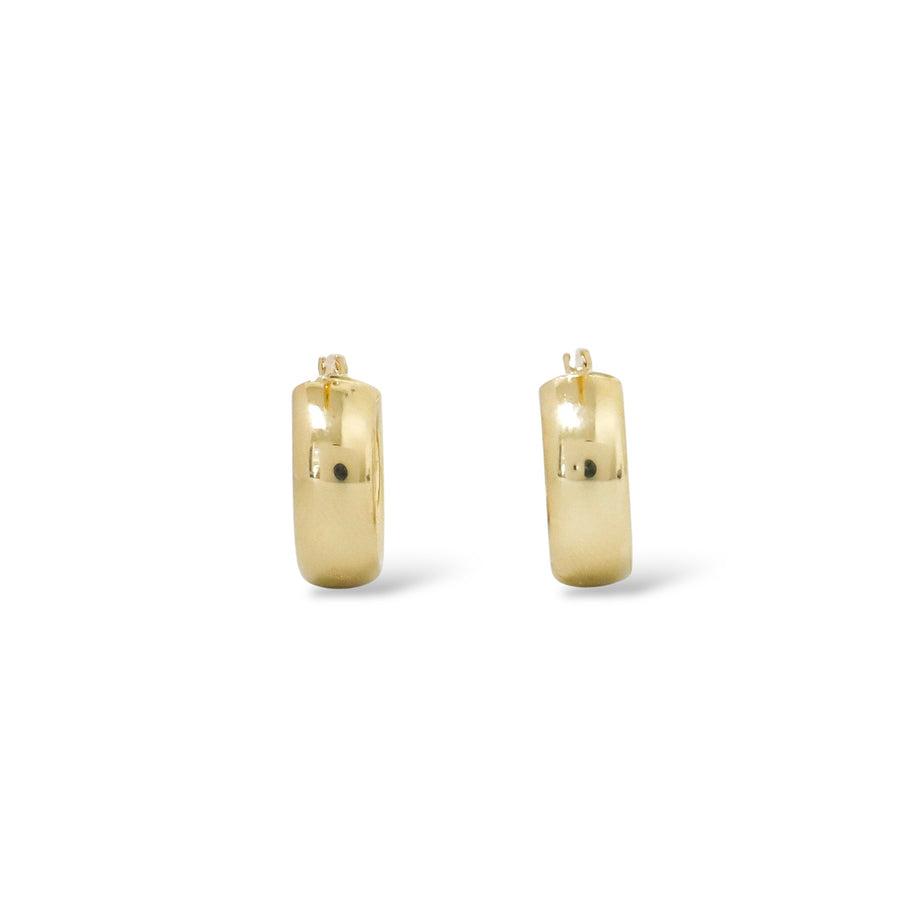 YELLOW GOLD SMOOTH HOOP EARRINGS