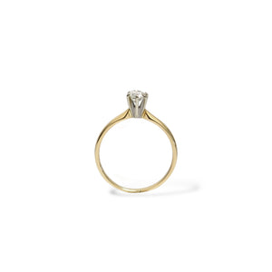 YELLOW GOLD NATURAL DIAMOND SOLITAIRE RING