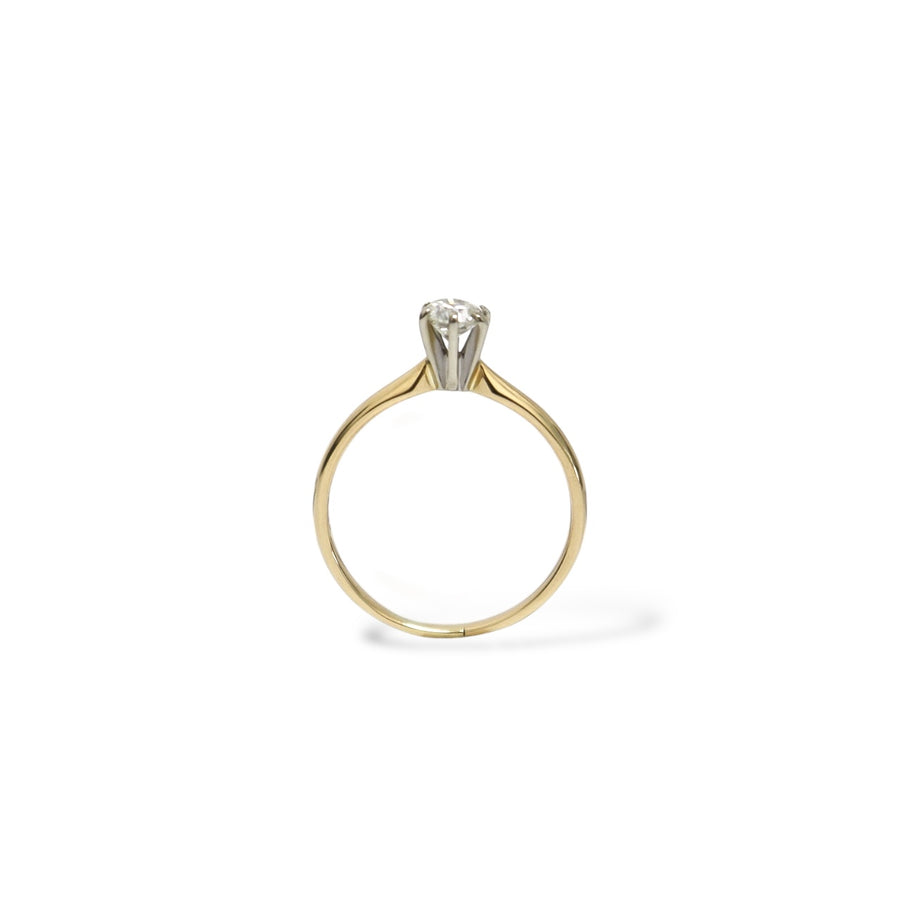 YELLOW GOLD NATURAL DIAMOND SOLITAIRE RING
