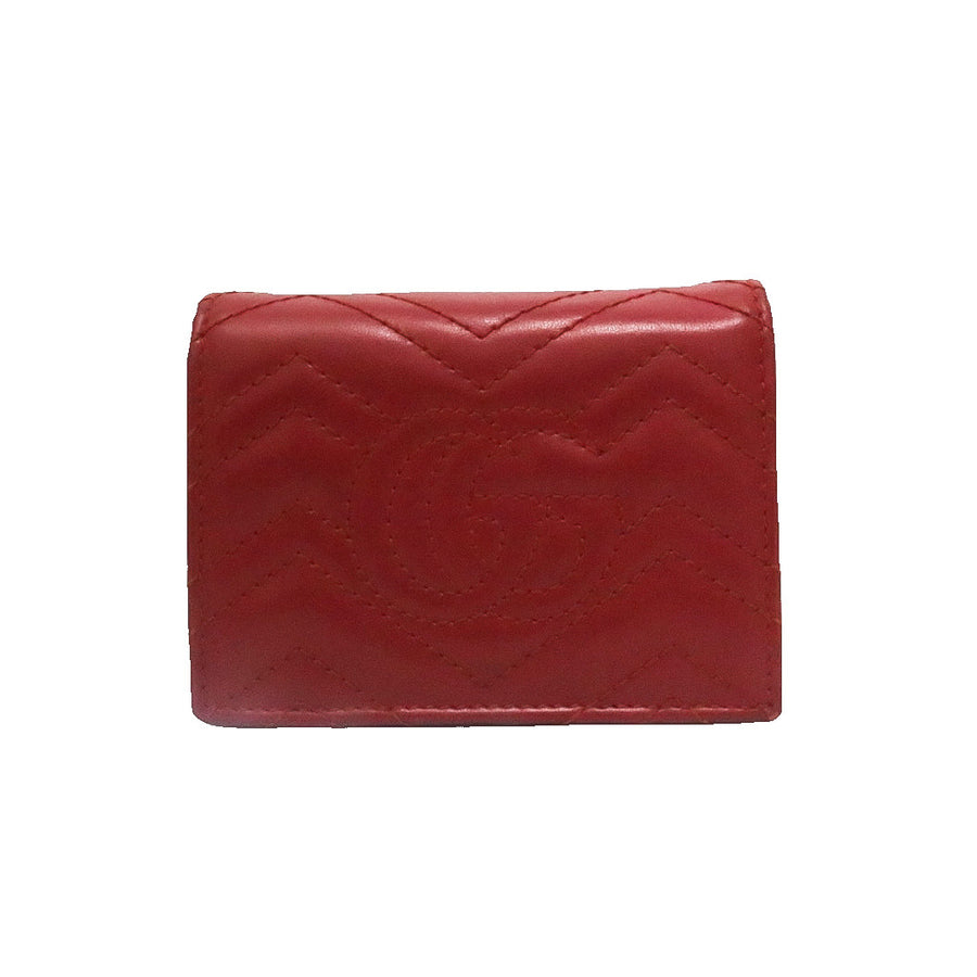 GUCCI GG MARMONT CARD CASE WALLET RED