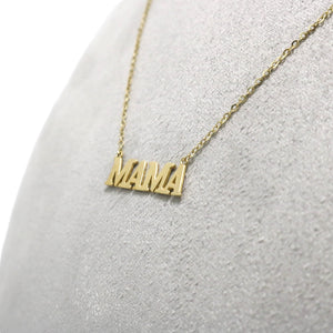 YELLOW GOLD MAMA NECKLACE