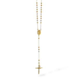 THREE TONE ROSARY NECKLACE