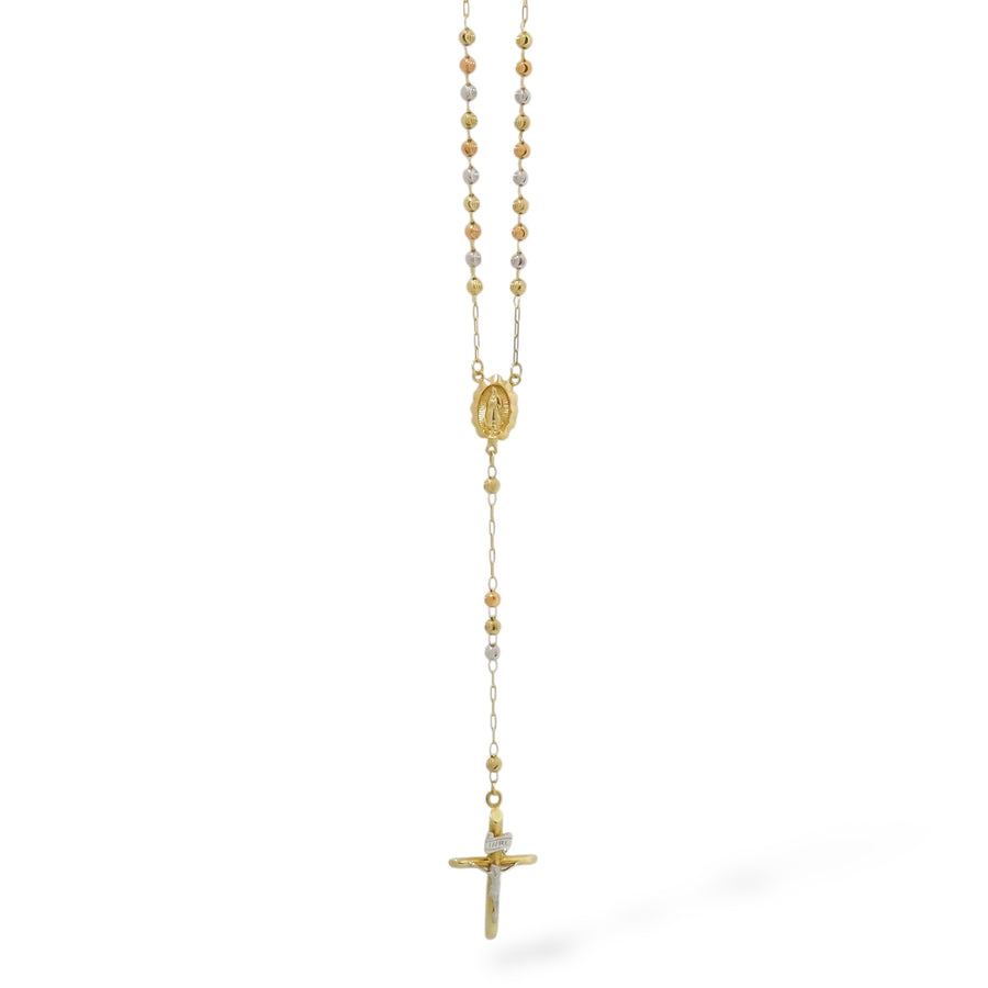THREE TONE ROSARY NECKLACE