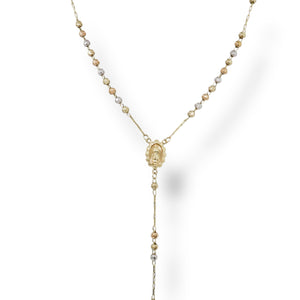 THREE TONE ROSARY NECKLACE