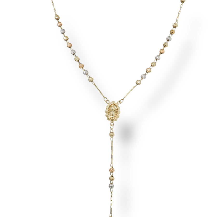 THREE TONE ROSARY NECKLACE