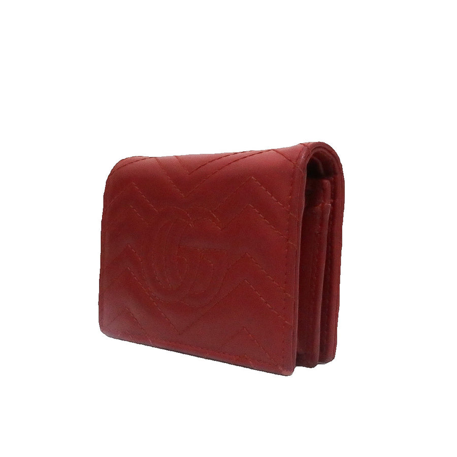 GUCCI GG MARMONT CARD CASE WALLET RED