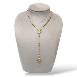 THREE TONE ROSARY NECKLACE