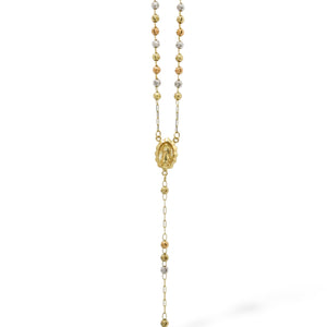 THREE TONE ROSARY NECKLACE
