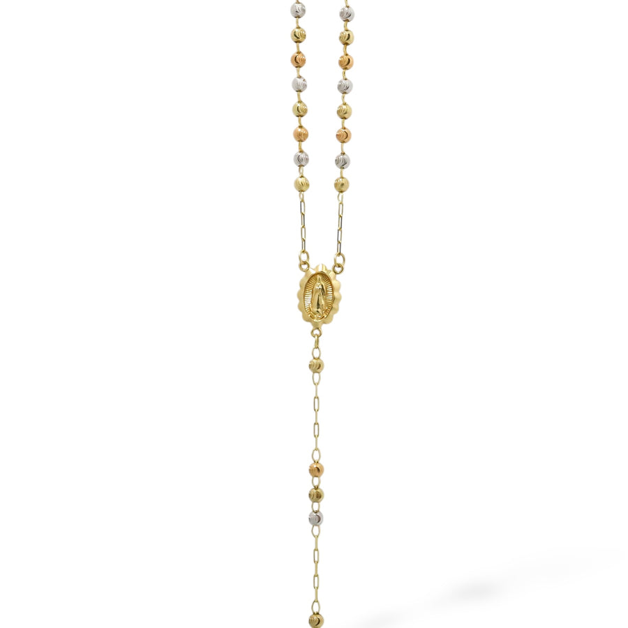 THREE TONE ROSARY NECKLACE