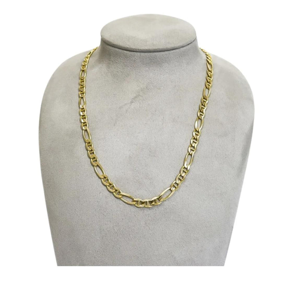 YELLOW GOLD FIGARO STYLE NECKLACE