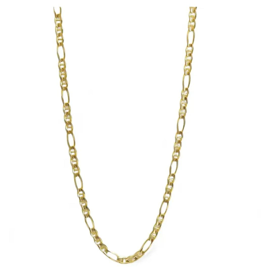 YELLOW GOLD FIGARO STYLE NECKLACE