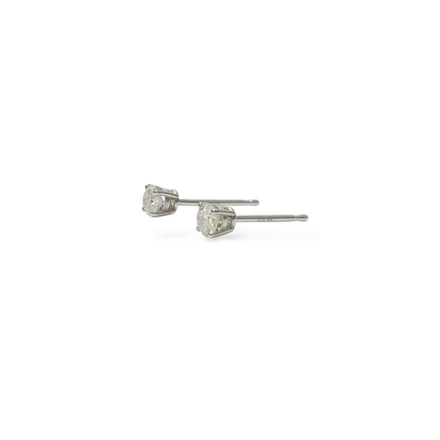 WHITE GOLD NATURAL DIAMOND  GIRL'S  STUD EARRINGS