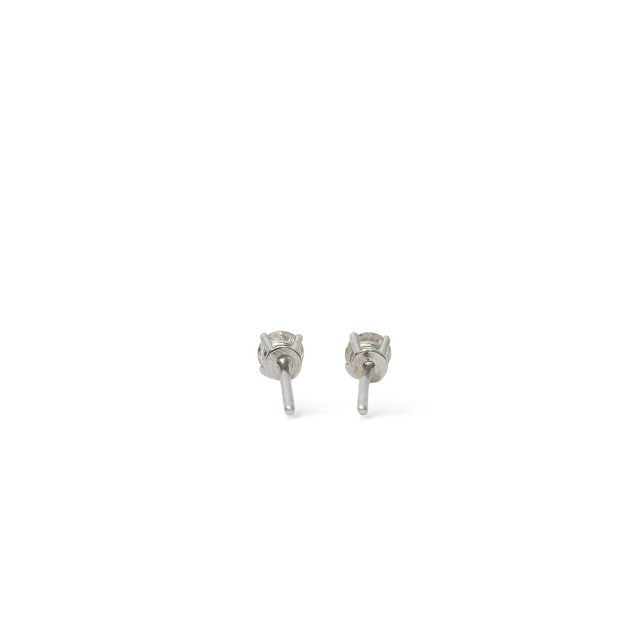 WHITE GOLD NATURAL DIAMOND  GIRL'S  STUD EARRINGS