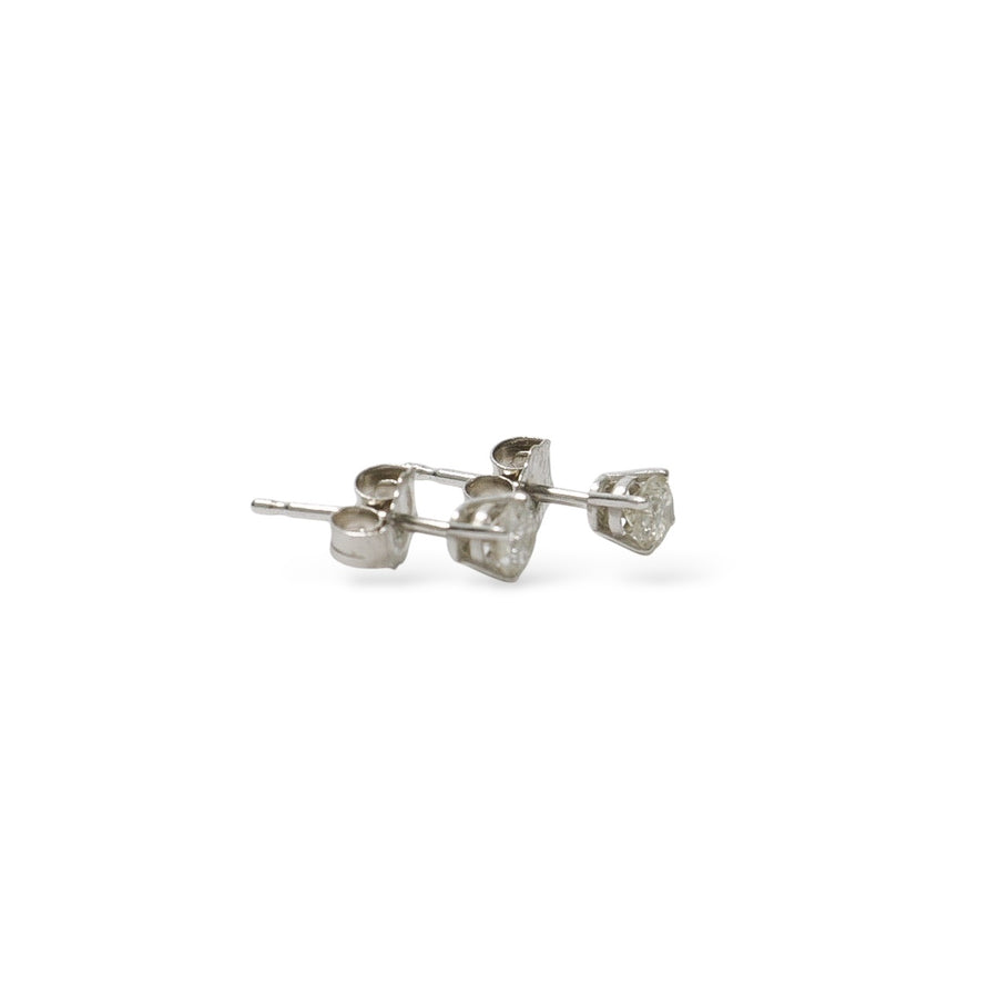 WHITE GOLD NATURAL DIAMOND  GIRL'S  STUD EARRINGS