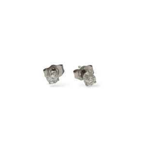 WHITE GOLD NATURAL DIAMOND  GIRL'S  STUD EARRINGS