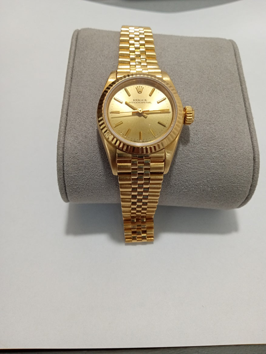 ROLEX LADY OYSTER PERPETUAL 18K YELLOW GOLD