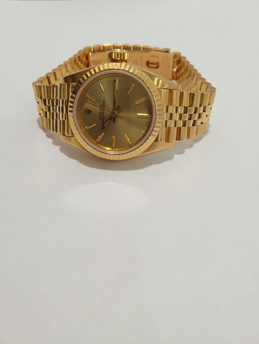 ROLEX LADY OYSTER PERPETUAL 18K YELLOW GOLD