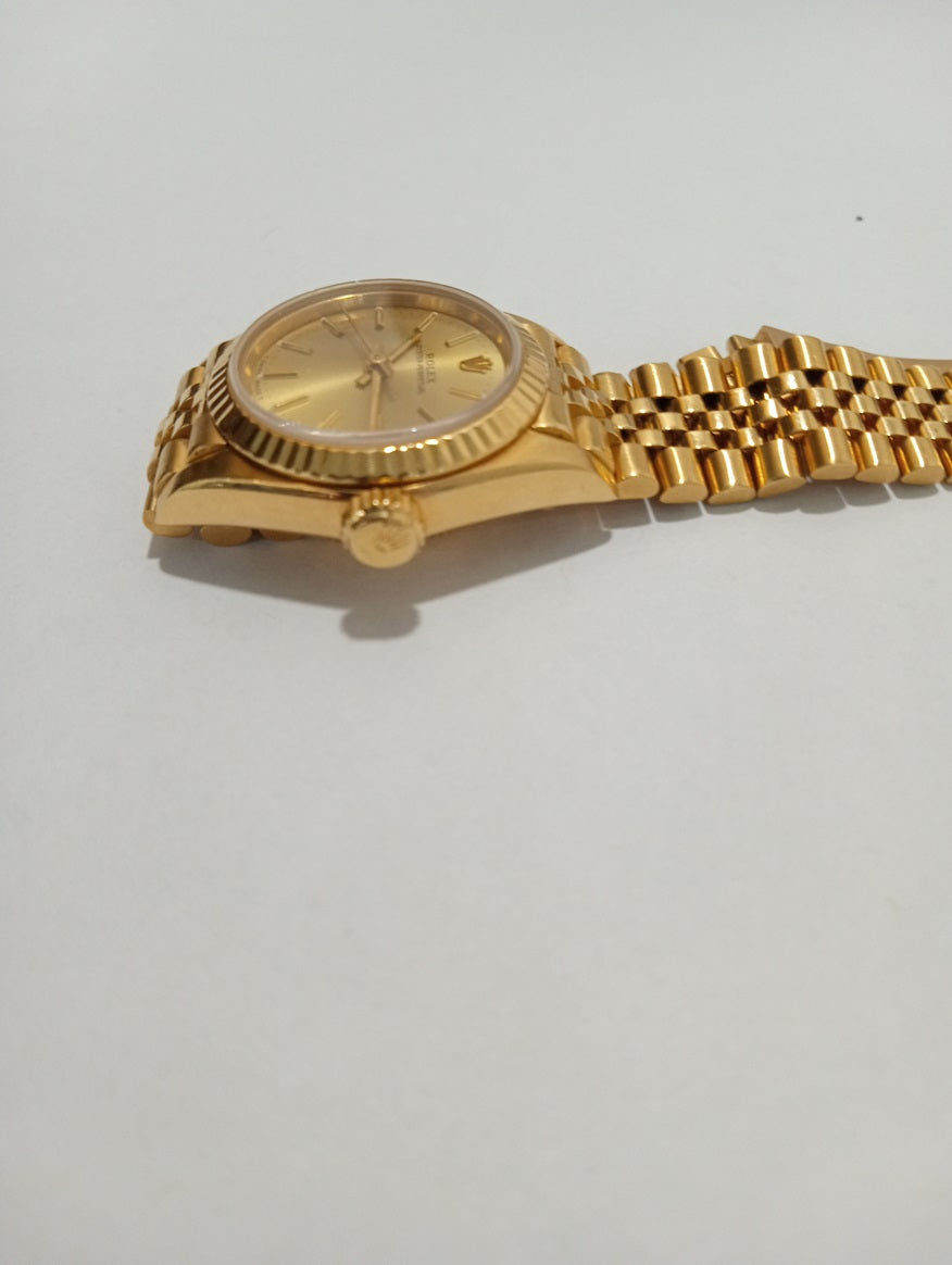 ROLEX LADY OYSTER PERPETUAL 18K YELLOW GOLD