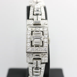 ART DECO PLATINUM LADY'S HAMILTON WRISTWATCH WITH DIAMONDS