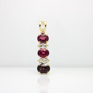 YELLOW GOLD TOURMALINE AND DIAMOND PENDANT