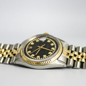 ROLEX DATEJUST DIAMOND DIAL STAINLESS STEEL &  GOLD