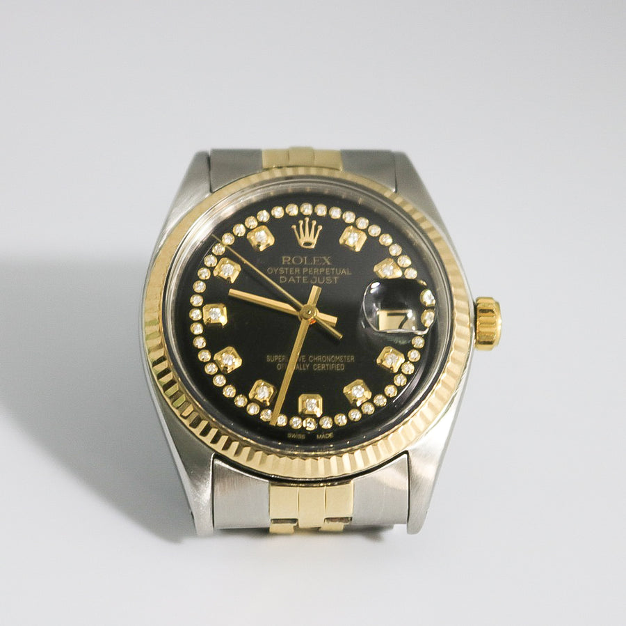 ROLEX DATEJUST DIAMOND DIAL STAINLESS STEEL &  GOLD