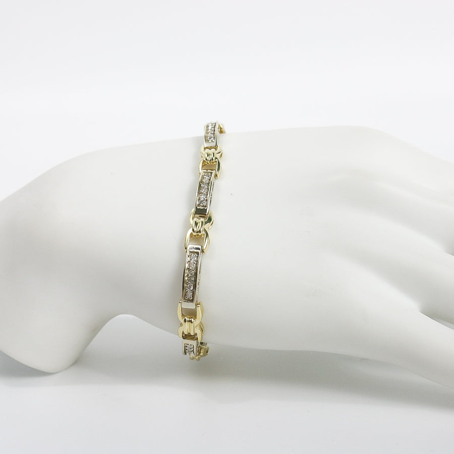 TWO TONE GOLD DIAMOND BRACELET