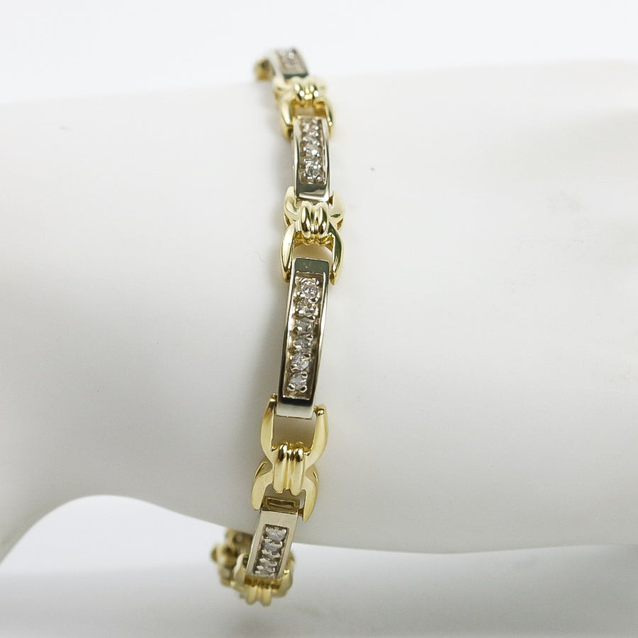 TWO TONE GOLD DIAMOND BRACELET