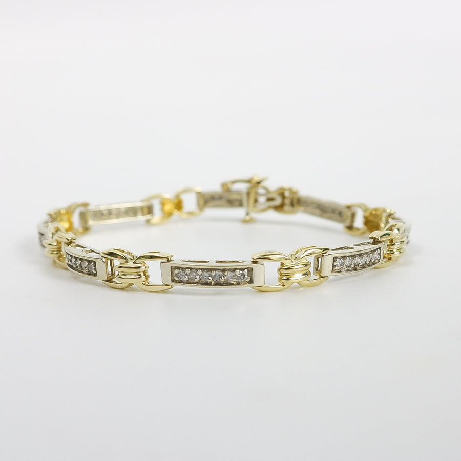 TWO TONE GOLD DIAMOND BRACELET