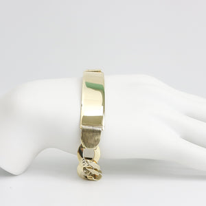 YELLOW GOLD CUBAN CURB LINK ID BRACELET